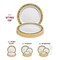 White with Black and Gold Royal Rim Plastic Appetizer/Salad Plates - 7.5" (120 Plates)